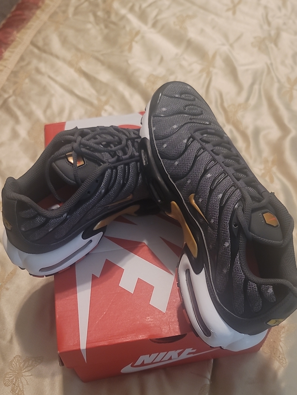 Nike Air Max Plus Men’s Black and Gold Sneakers